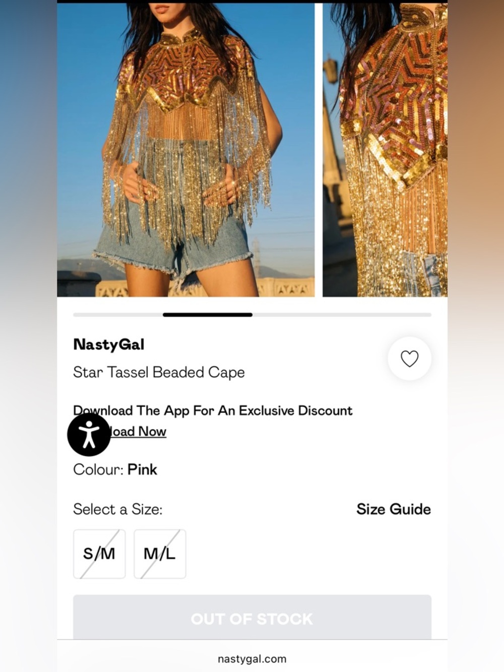 Nasty Gal star tasseled beaded cape - Picture 10 of 12